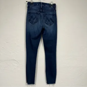Mother High Waisted Ankle Fray Jeans Womens 24 Raw Hem Skinny Blue Denim Fall thumbnail 10