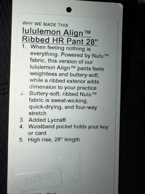 Lululemon Leggings-black ribbed 28” thumbnail 3