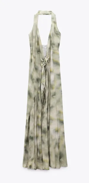 ZARA Dress maxi multiposition satin effect wedding party coctail thumbnail 6
