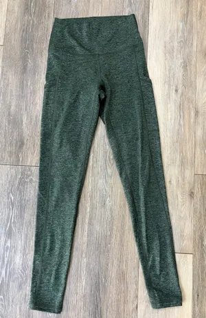 Aerie Women’s High Rise Leggings Heathered Green Athletic Yoga Workout Small thumbnail 1