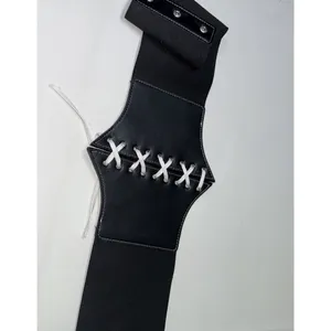 Corset Belt Womens Medium Large Black Lace Up Snap Back Pirate Goth Whimsigoth thumbnail 4