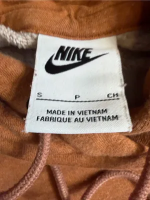 Nike Rust Orange Pullover Hoodie with Drawstring Small thumbnail 3