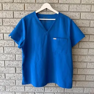 Figs Casma Scrub Top Size XL/P Royal Blue thumbnail 2