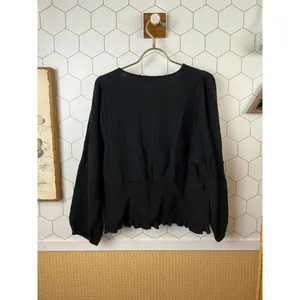 Madewell Black Lightspun Julianne Smocked-Waist Wrap Blouse - Size - 1X thumbnail 3