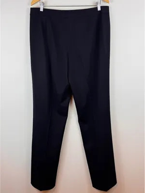 Lafayette 148 New York Black Virgin Wool Stretch Straight Leg Pants Size 14 thumbnail 8
