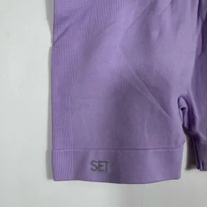 SET Active Sculptflex Bike‎ Shorts Medium Purple High Rise Seamless Workout thumbnail 4