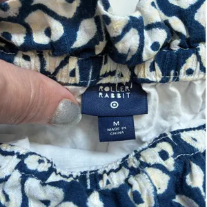 Roller Rabbit for Target Navy Blue Floral Cotton‎ Tassel Shorts Womens Medium thumbnail 5