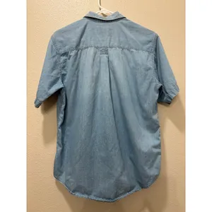 Woolrich Denim Shirt Womens Medium Embroidered Garden Teacher Artsy Vintage thumbnail 2