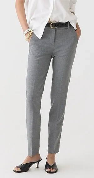 J.Crew Cameron Slim Cropped Pant in Four Season-Stretch - Grey thumbnail 1