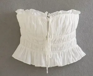 Ruffled Linen Tie Front Top thumbnail 3