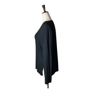 Lulus Mercurio Black Loose Ribbed‎ Drop Shoulder Long Sleeve Top Size S thumbnail 6