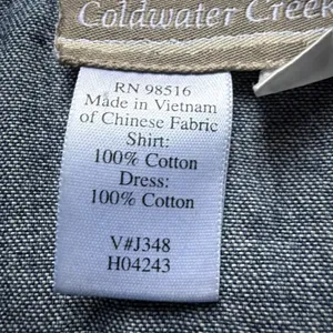 Coldwater Creek Floral Embroidered Denim Button Up Shirt Women’s 12 P thumbnail 4