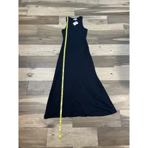 Monteau Maxi Dress Size S Black V Neck Sheer Accent Racerback NWT thumbnail 6