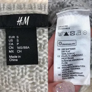 H&M Cable Knit Gray Lightweight Sweater Size Small thumbnail 8