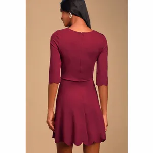 Lulus Cumulonimbus Clouds Burgundy Skater Dress Medium thumbnail 2