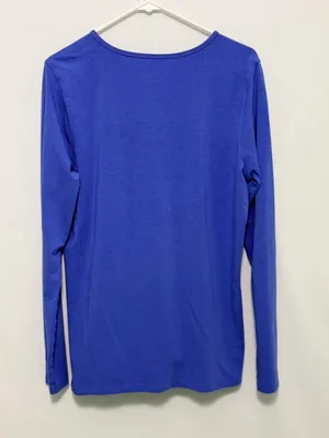 Coolibar women's long-sleeve sun protection shirt size Large blue thumbnail 11