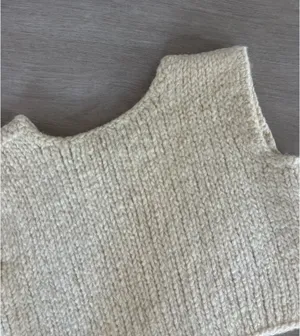 Wool Cropped Vest Tan thumbnail 4