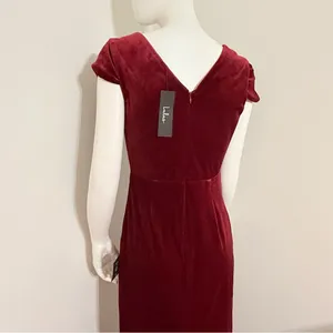 Feeling Flawless Burgundy Velvet V-Neck Maxi Dress Lulus Size S thumbnail 9