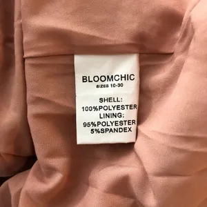 Bloomchic Geometric Mesh Surplice Neck Belted Ruffles Blouse Sheer Pink 12 thumbnail 7