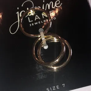 Size 7 Jasmine Lane Gold Tone Ring Triple Stack Set thumbnail 4