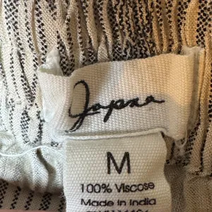 Joyous Striped‎ Wide Leg Ruffle Tiered Pants Womens Medium Black Creams Viscose thumbnail 3
