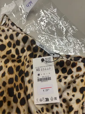 Zara Satin Effect Animal Print Side Tie Sleeveless Top Size XS New Blogger Trend thumbnail 7