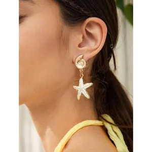 NEW! Seashell‎ Starfish Dangle Drop Fashion Earrings Resortwear Vacation Resort thumbnail 2
