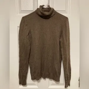 *Lauren Ralph Lauren Taupe Brown Heath Silk Blend Turtleneck Sweater #QB thumbnail 3
