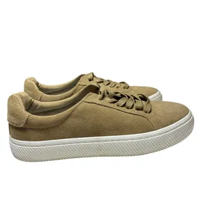 Quince Tan Suede Leather Platform Sneakers Low Top Lace Up Women US 8 thumbnail 3