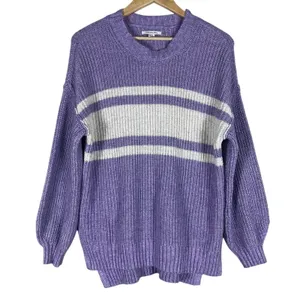 American Eagle Oversized Slouchy Sweater Womens S Purple Knit Cozy Clean Girl thumbnail 2