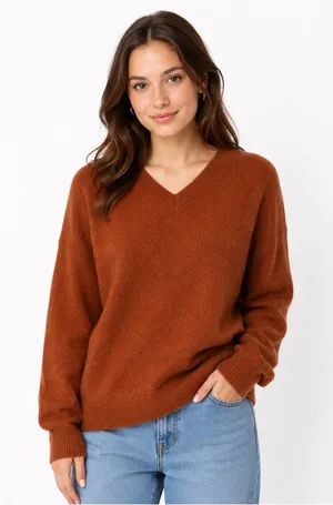 Turnbury brand Orange 100%‎ cashmere sweater thumbnail 1