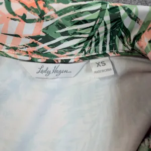 Lady Hagen Women's XS Sleeveless Golf Polo Shirt Tropical Palm Print Performance thumbnail 2