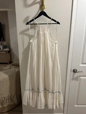 FREE PEOPLE Tip Toeing Tulip Midi Dress in Whisper White Size Small thumbnail 7