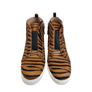 Linea Paolo Wedge Sneaker Size 8 Real Calf Hair Leather‎ Fashion Zebra Print NEW thumbnail 4