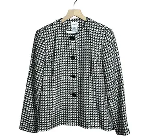 Liz Baker I Vintage 80s Black & White Houndstooth Skirt Suit Set Separates thumbnail 2