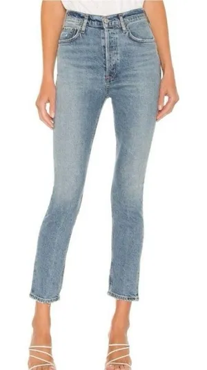 AGOLDE Nico High Rise Button Fly Slim Fit Denim Jeans Women’s Size 25 thumbnail 1