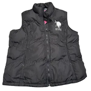 🖤 U.S. Polo Assn.‎ Black Puffer Vest 2XL w/ Hot Pink Lining 🖤 thumbnail 1