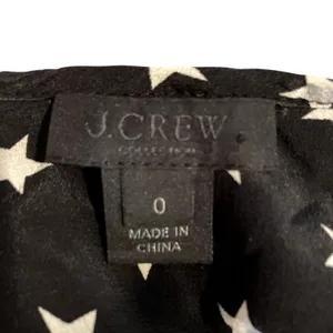 J. Crew Collection Black & White Silk Stars Button Scalloped Dress Size 0 thumbnail 7