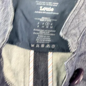 Louie Women 4 Dark Wash Denim Military Jacket Cropped Structured Fitted Moto Y2K thumbnail 5