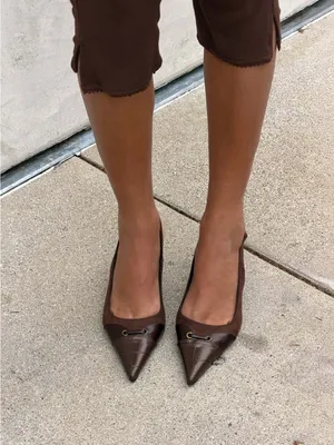 Princess Polly Tiptoe Slingback Heels Brown thumbnail 2