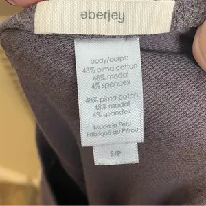 EBERJEY Plum and White Pima Cotton Mix Stripe Track Jogger Set Size Small‎ thumbnail 4