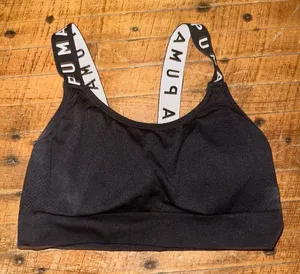 Puma monochrome black & white strappy S sports bra thumbnail 1