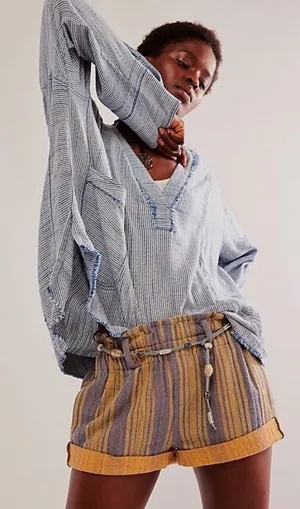 NWT! Free People Solar Flare Baja Striped Shorts thumbnail 1