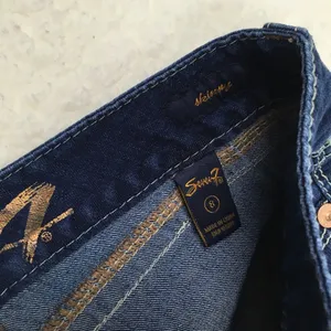 Seven7 Cropped Skinny Embroidered Pockets Double 7 sz 8 thumbnail 3