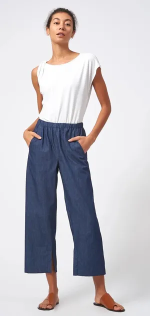 Kal Rieman Split Hem Capri Navy‎ Size Xsmall Blue thumbnail 1