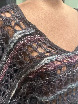 Free People Boho Mixed‑Material Woven Knit Sweater – Size Medium thumbnail 3
