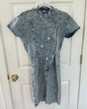 Vintage Rampage Acid Wash denim dress thumbnail 1