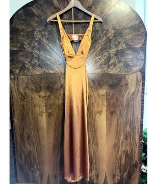 HELLO MOLLY Sunset Views Cutout Dress Size Small S US 4 Orange Copper STRETCHY thumbnail 2