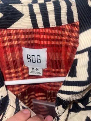 NWT Urban Outfitters Mushroom Mixed Pattern Button Down Courderoy Top Sz Medium thumbnail 3