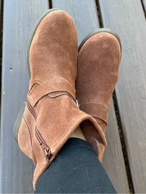 Genuine Suede Buckle Ankle Booties - stylish and comfy 🤎🤎 thumbnail 3